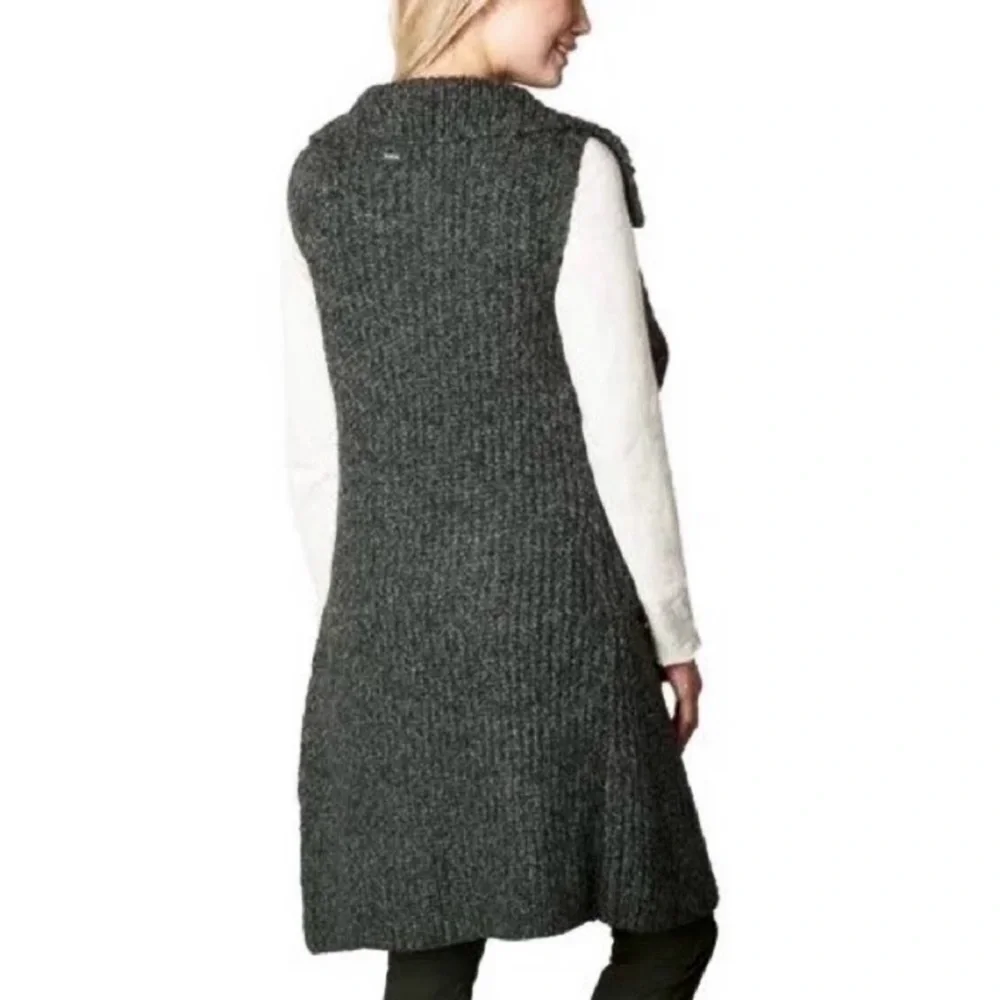 Prana Thalia wool blend black dark gray grey duster sweater - Picture 5 of 16